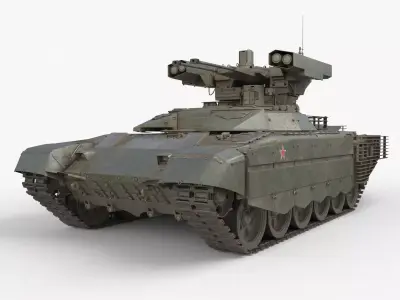 Tank Terminator BMPT 72 Green Dirty 3D model