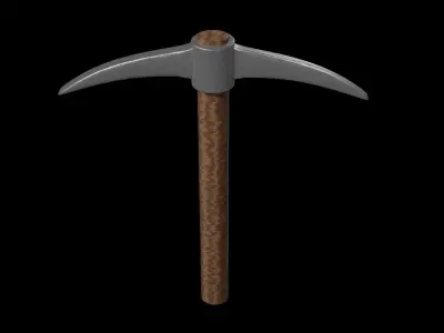 Pickaxe shovel Low-poly 3D model
