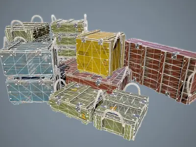Ammo Crate Collection Low-poly 3D model