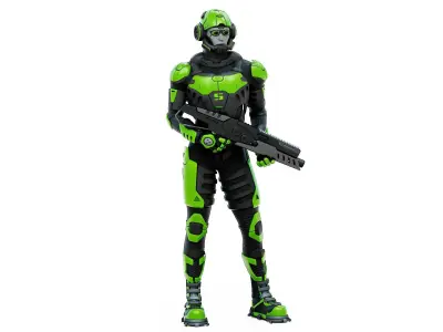 MECHA SOLDIER-M  Rigged for Unreal Engine - Unity - MIXAMO  3D model