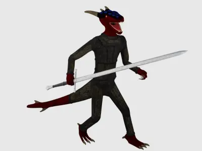 Dragonborn Character - Game Ready Low-poly 3D model