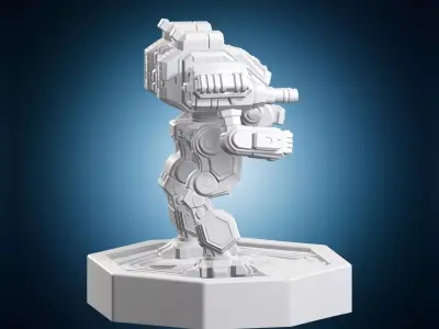 Bipedal Combat Mech Miniature 3D print model