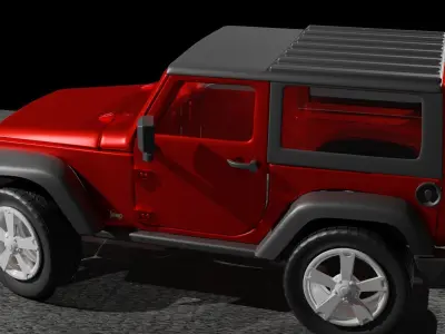 2010 Jeep wrangler 3D model Low-poly 3D model