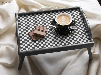 Folding Bed Tray Table with Coffee and Chocolate 3D model
