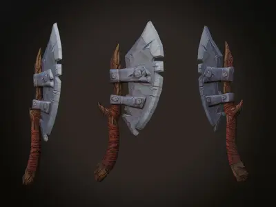 A set of three popular weapons Free low-poly 3D model