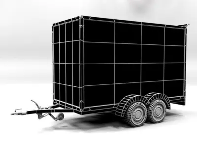 CAR TRAILER 2 LOWPOLY Low-poly 3D model