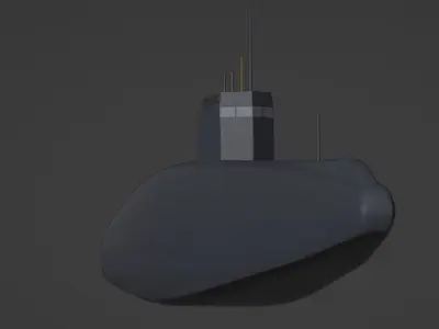 Low Poly Submarine Low-poly 3D model