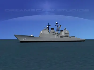 Ticonderoga Class Cruiser CG47 USS Ticonderoga 3D model