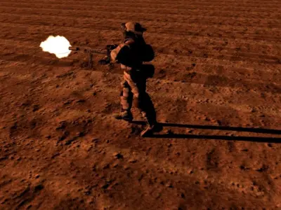 Russian Soldier Low-poly 3D model