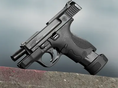 Game Ready MP Shield 9mm Low-poly 3D model