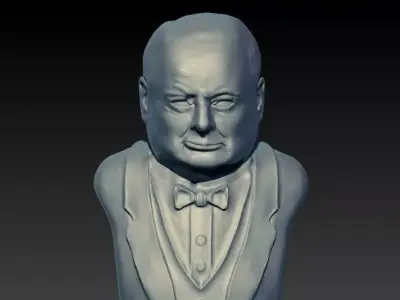 Churchill Bust Ready for 3D printing 3D print model