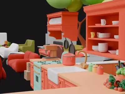 low poly assets Free low-poly 3D model