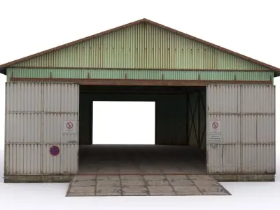 Hangar-1 shed Low-poly 3D model