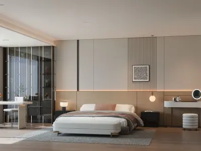 Modern Master Bedroom Suite 3D model