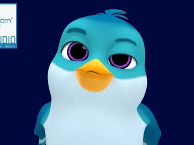 Asset - Cartoons - Character - Sparrow - Hight Poly Low-poly 3D model