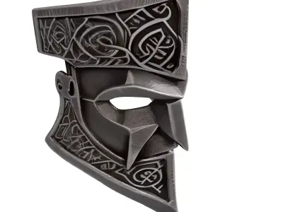 Ornate Dwarven Battle Mask 3D model