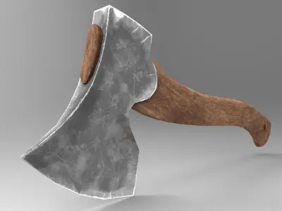 Axe game ready Low-poly 3D model