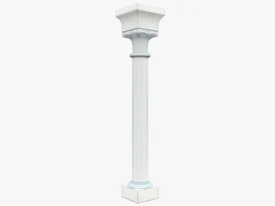 Column wooden Low-poly 3D model