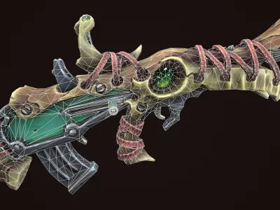 Desert assault rifle Low-poly 3D model