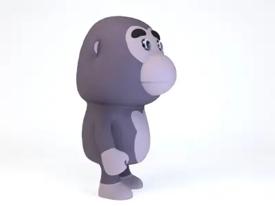 Cartoonish Humanoid Gorilla Character Low-poly 3D model Low-poly 3D model