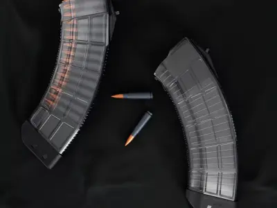 US Palm Clear Polymer AK Magazine 7 62x39mm Low-poly 3D model
