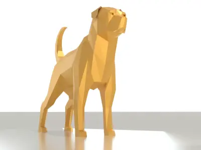 Low poly rottweiler golden dog Free low-poly 3D model