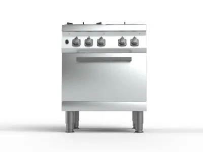 Commercial Gas Range with Oven 3D model