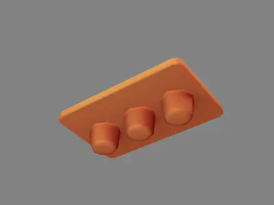 Cartoon  eggs in the egg tray Low-poly 3D model