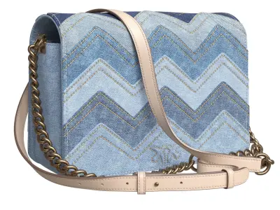 PINKO mini Love Click denim shoulder bag 3D model