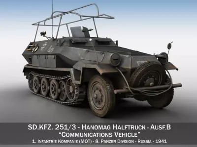 SDKFZ 251 3 - Ausf B - Communications Vehicle - 8PD 3D model