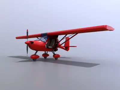 Ultralight Aircraft Low-poly 3D model