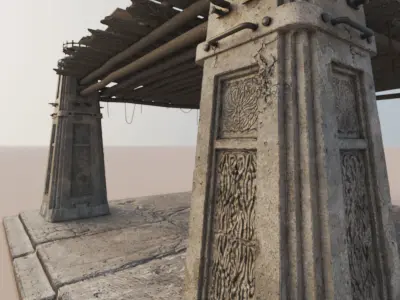 Environment Set structure in middle of page 3D model