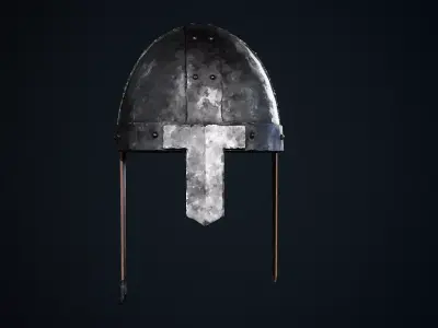 Stylized Nazal Helmet Low-poly 3D model