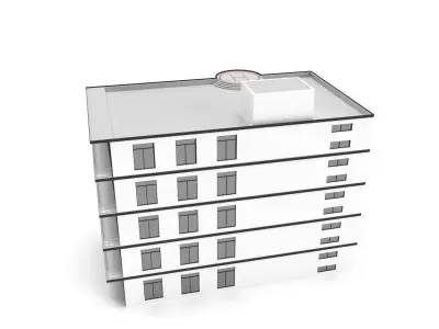 Low Poly Hospital Building Low-poly 3D model