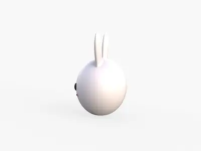Cartoon Rabbit Head  Low-poly 3D model