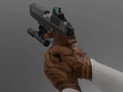 Pistol 93R  Fps - Tps Low-poly 3D model