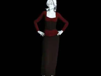 Fantasy Tavern Wench 01 - Fantasy Clothing Low-poly 3D model