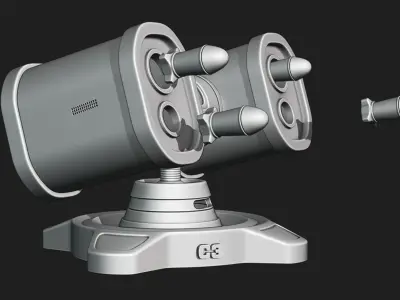 Stylize Turret Weapon Rocket 3D model