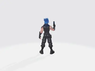 Blue Star Hunter - 3D Printable and Animated Model Low-poly 3D model