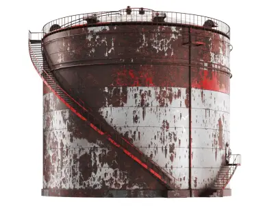 Detailed Apocalyptic Oil Storage 3D model