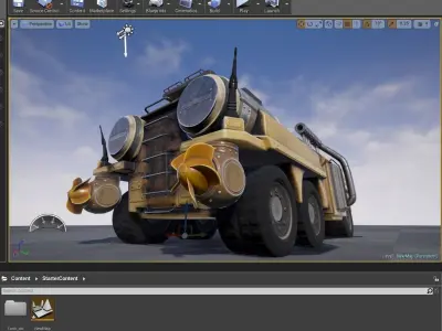 Amphibious Tank Rigged Low-poly 3D model