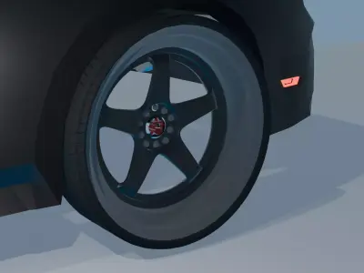 Realistic Sport Car Wheel and Tire - PBR 3D model