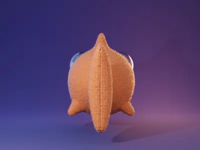 Woollen knitted fish model plus animated scenes Free 3D model