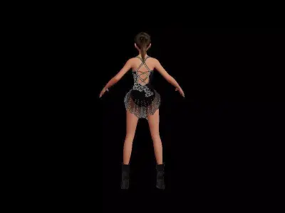 Female character pack Low-poly 3D model