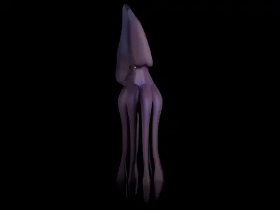 Low Poly Giant Squid Low-poly 3D model