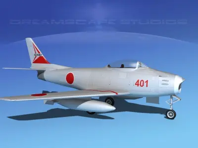 North American F-86 Sabre Jet JADF  3D model