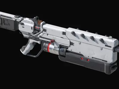 SciFi Rifle - AAA PBR Low-poly 3D model