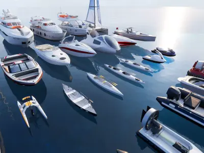 Yacht boat cruise collecttion 1 3D model