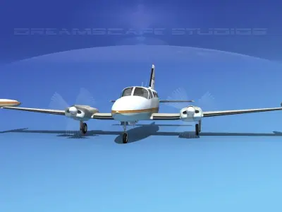 Cessna 414 Chancellor V03 3D model