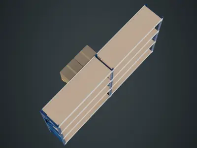 Boxes Pallet And Shelf 1A Low-poly 3D model